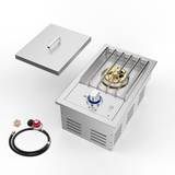 Single Grilling Side Burner, 17,000BTU Liquid Propane Side Burner