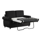 Linen Loveseat Sleeper Black 58"