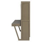 Queen Size Wall Murphy Bed with Storage, Foldable Cabinet Bed with Vanity Desk, Center Mirror & 2 Side Drawers, Distressed Gray(OLD SKU:LP000766AAE)