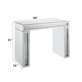 Mirrored Vanity Desk with Faux Crystal Inlay, Free Standing