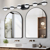 43" Black LED Bathroom Vanity Light 6-Light Wall Fixture
