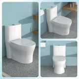 Ceramic One Piece Toilet for Bathroom, 12-inch Rough-In, 1.22/1.6 GPF