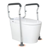 Toilet Safety Rail Frame Aluminum 300 LB Adjustable Width Height Padded Arms