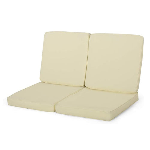 Club Chair Cushion Set Cream Back and Seat 2 Pc