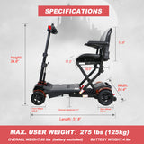 Mobility Scooter Foldable Red