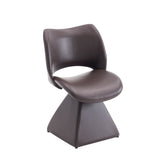 Metal Accent Chair Swivel Dark Brown