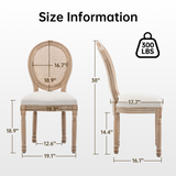 Set of 2 Solid Wood Dining Chair Beige