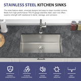 28 Inch Undermount Sink - 28" x 18" x 9" Undermount Stainless Steel Kitchen