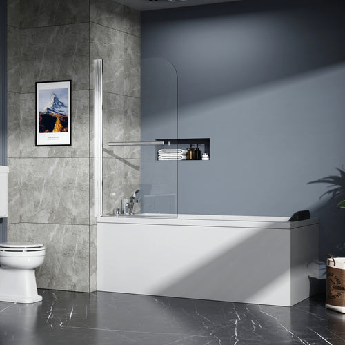 31" x 55" Frameless Tempered Glass Shower Door Panel