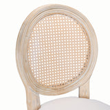 French Country 30" Bar Stools Set of 2 Beige Rattan Linen