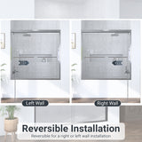 56"-60"W*60" H Semi-Frameless Double Sliding Shower Door, Bypass Shower Door