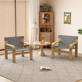 Accent Chair Mid-Century Linen Dark Gray Oak Legs 30x25x30 In 250 LB