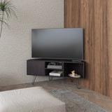 Lancaster Corner TV Stand with Open Shelves and Cabinet