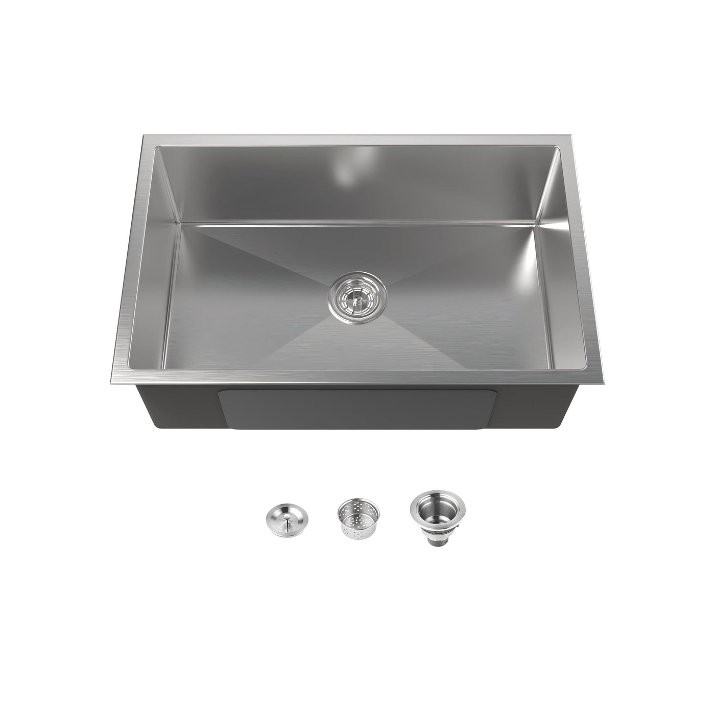 Stainless Steel Drop In Kitchen Sink 30x19 Brushed Nickel