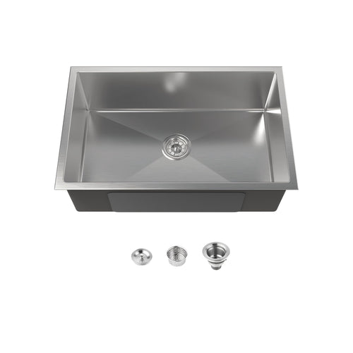 Stainless Steel Drop In Kitchen Sink 30x19 Brushed Nickel