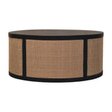 Solid Wood Monaco Round Rattan Centerpiece Beige Brown
