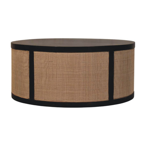 Solid Wood Monaco Round Rattan Centerpiece Beige Brown