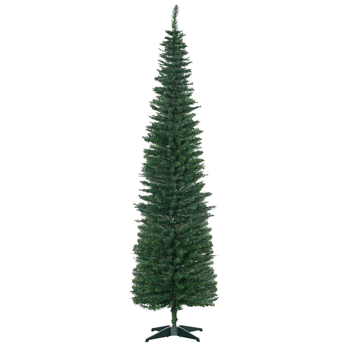HOMCOM 7' Artificial Pencil Christmas Tree, Slim Xmas Tree with 499 Realistic Br