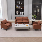 Brown Faux Leather Accent Chair 55.91" x 31.90" x 26.80
