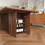 Engineered Wood Dining Table Walnut 44"