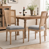 Set of 2 Solid Wood Dining Chair Grey