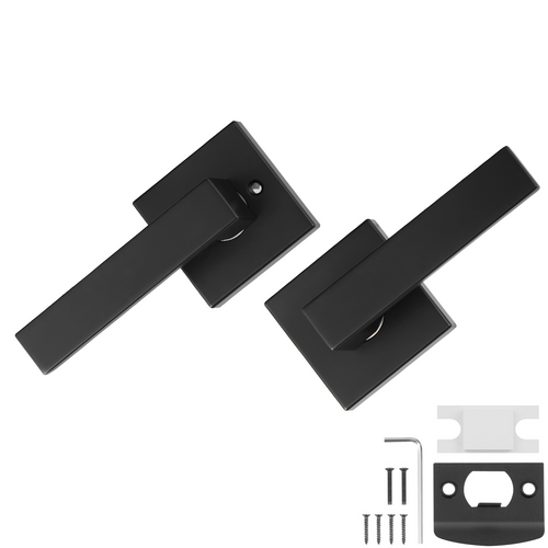 Passage Door Handle, 6 Pack Matte Black Door Lever