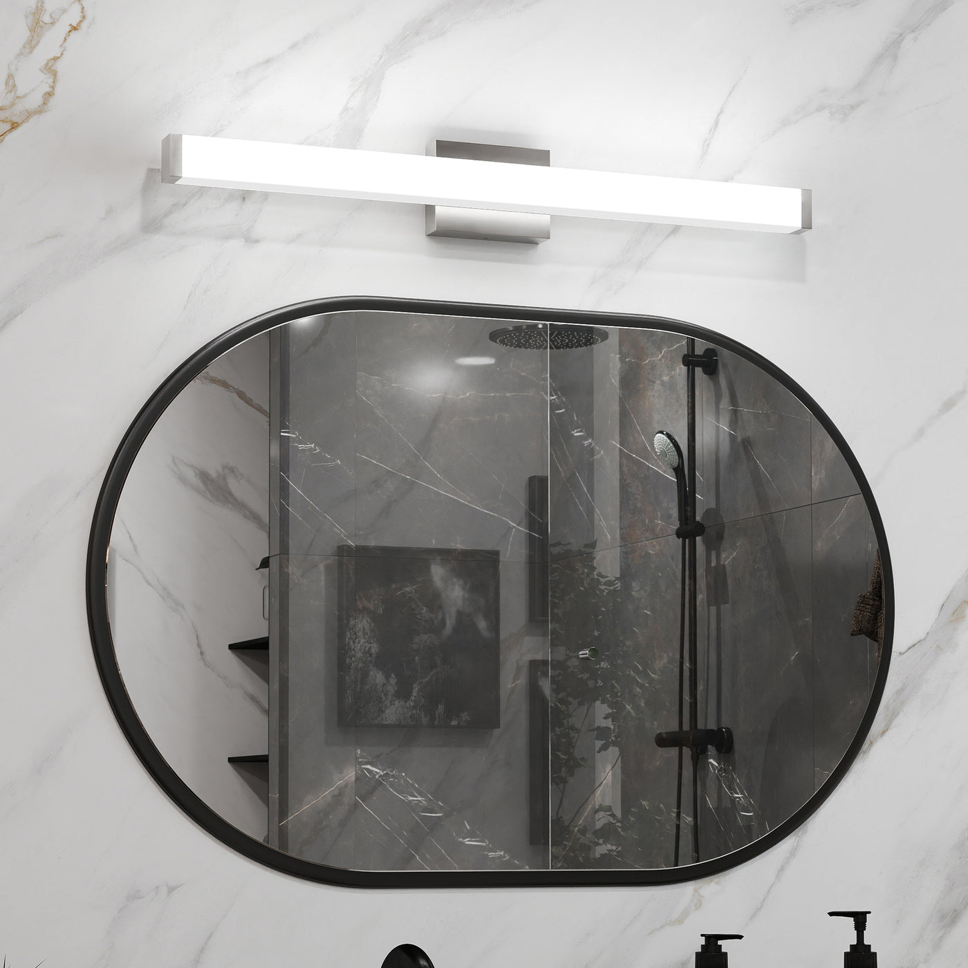 Brushed Nickel LED Bathroom Vanity Light 33" 18W Cool White