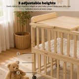 Solid Wood Baby Bassinets Wooden Bedside Bassinet Portable Mini Baby Crib