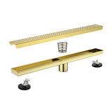 24" Linear Shower Drain with Hair Strainer and Leveling Feet