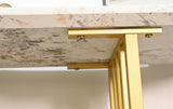 Engineered Wood Console Table White/Gold
