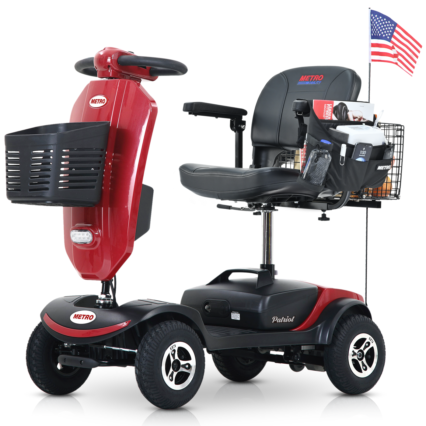 Compact Mobility Scooter 300W Outdoor Front Basket USB Charging