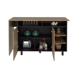 Korega TRB Kitchen Island Modern Kitchen Island with Storage Cabinet Drawers