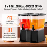Beverage Dispenser, 3 Gallon x 2 Drink Dispensers for Parties