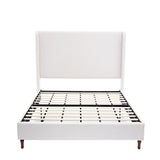 California King Upholstered Platform Bed Ivory
