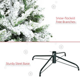 HOMCOM 9' Tall Unlit Snow Flocked Pine Artificial Christmas Tree with Realistic