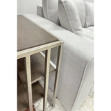 3-Piece Coffee and End Table Set, Wood with Metal Frame