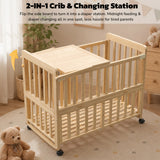 Solid Wood Baby Bassinets Wooden Bedside Bassinet Portable Mini Baby Crib