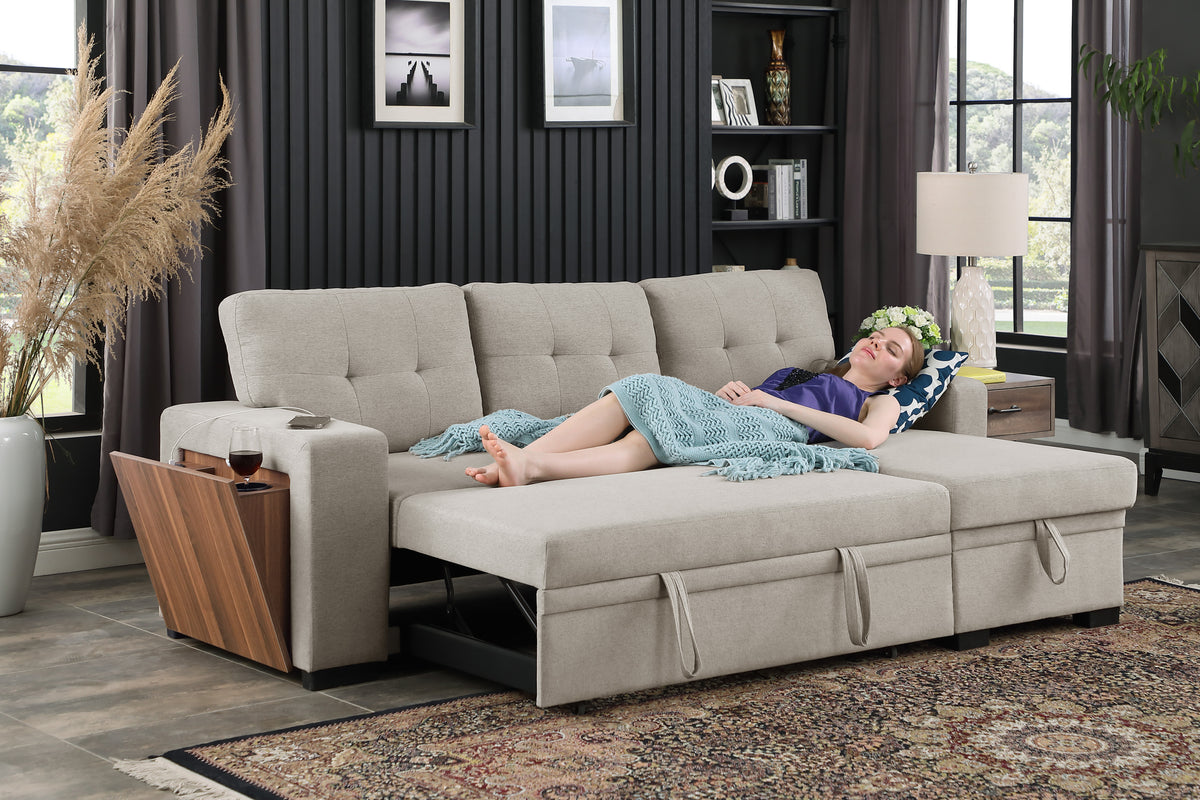 Linen Sofa Light Gray 92"