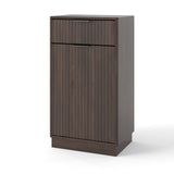 Walnut Woodgrain Tilt-Out Trash Can Cabinet Wave Drawer