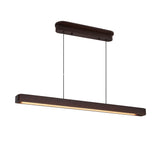 LED Pendant Light - Iron and Wood - Walnut Finish - 39" Dimmable