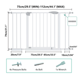 29.5-44.1" Wide Baby Gate for Stairs, Dog Gate Indoor for Doorways