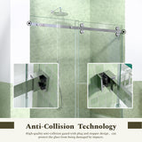 56-60"W x 72"H Frameless Sliding Shower Door Enclosure