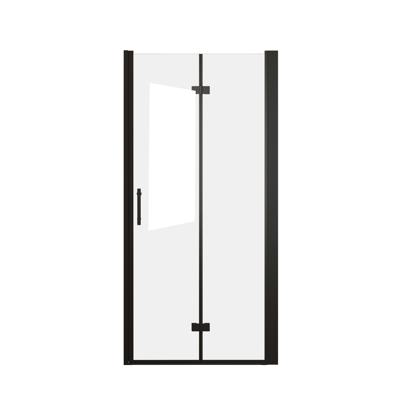 34x72 Bifold Shower Door Tempered Glass Matte Black Frame