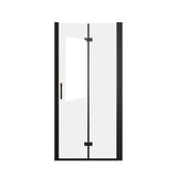 31-30" x 72" Bifold Shower Door Tempered Glass Matte Black