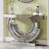 Engineered Wood Console Table Silver