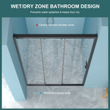 48"W× 76"H Triple Bypass Sliding Shower Door With 5/16 In. (8mm) Clear Glass