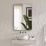 22x30 Silver Metal Framed Rectangular Bathroom Mirror