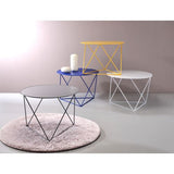 Accent Table - Metal - Gray - Round Top With Triangle Legs