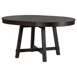 Gia Round Extendable Dining Table with 16' Leaf, Espresso Wood
