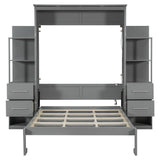 Full Engineered Wood Murphy Bed Gray